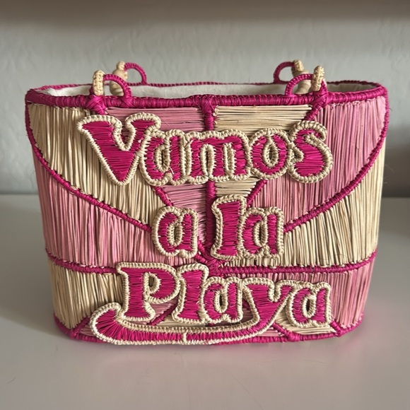 REVOLVE x Mercedes Salazar Vamos A La Playa Raffia Woven Bag - Picture 2 of 7